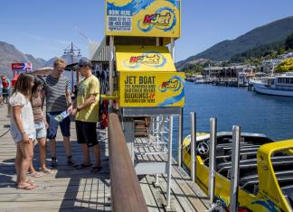 KJet jetty Main Town Pier central Queenstown staff and customers