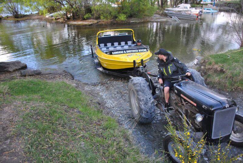 Jet boat, tractor