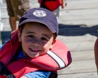 Kids ready to ride KJet, Jet boating in Queenstown