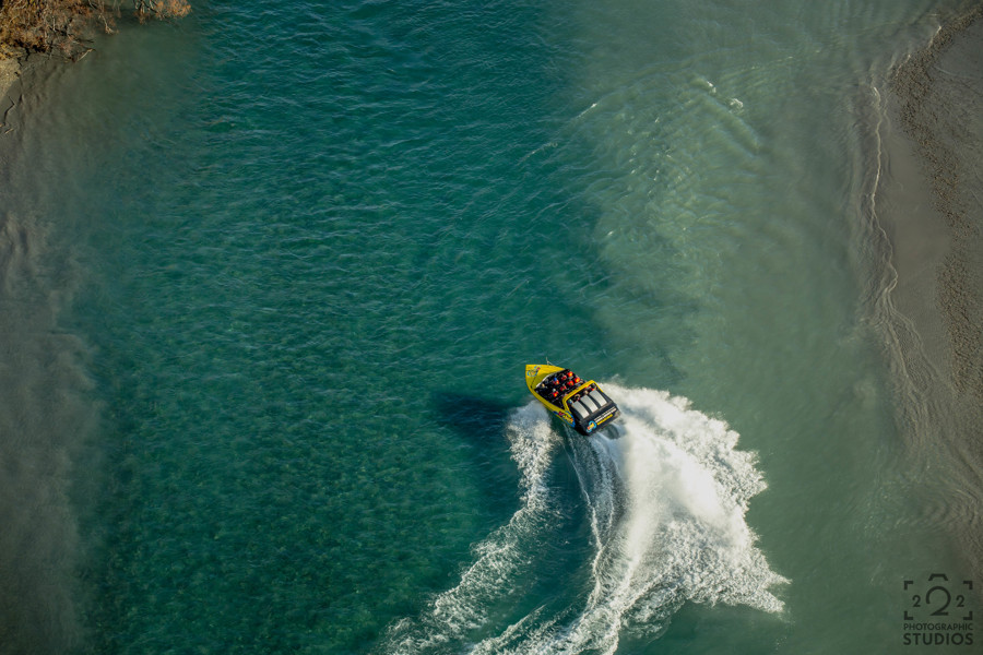 KJet Jet boating aerial views along the Kawarau River