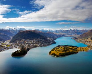 Aerial views over Queenstown