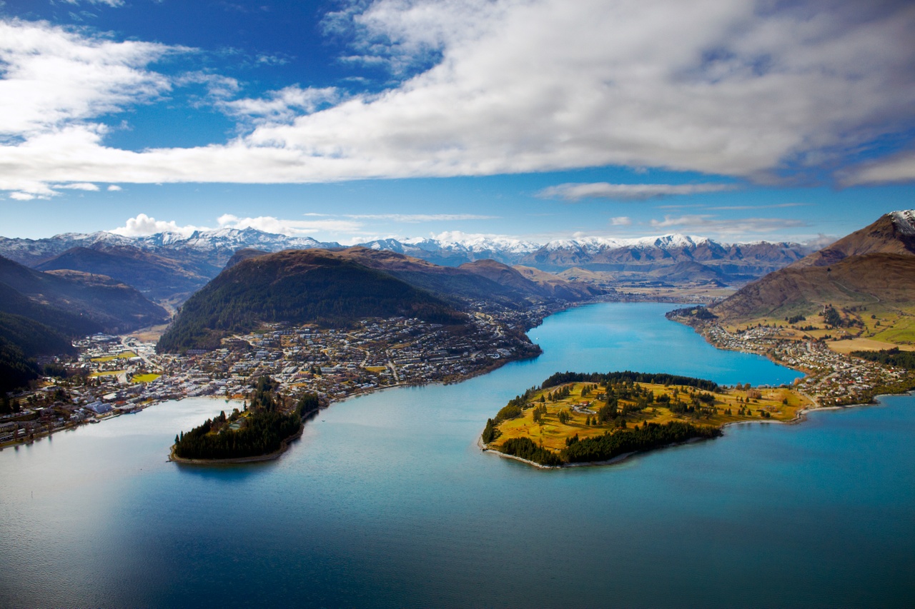 Aerial views over Queenstown