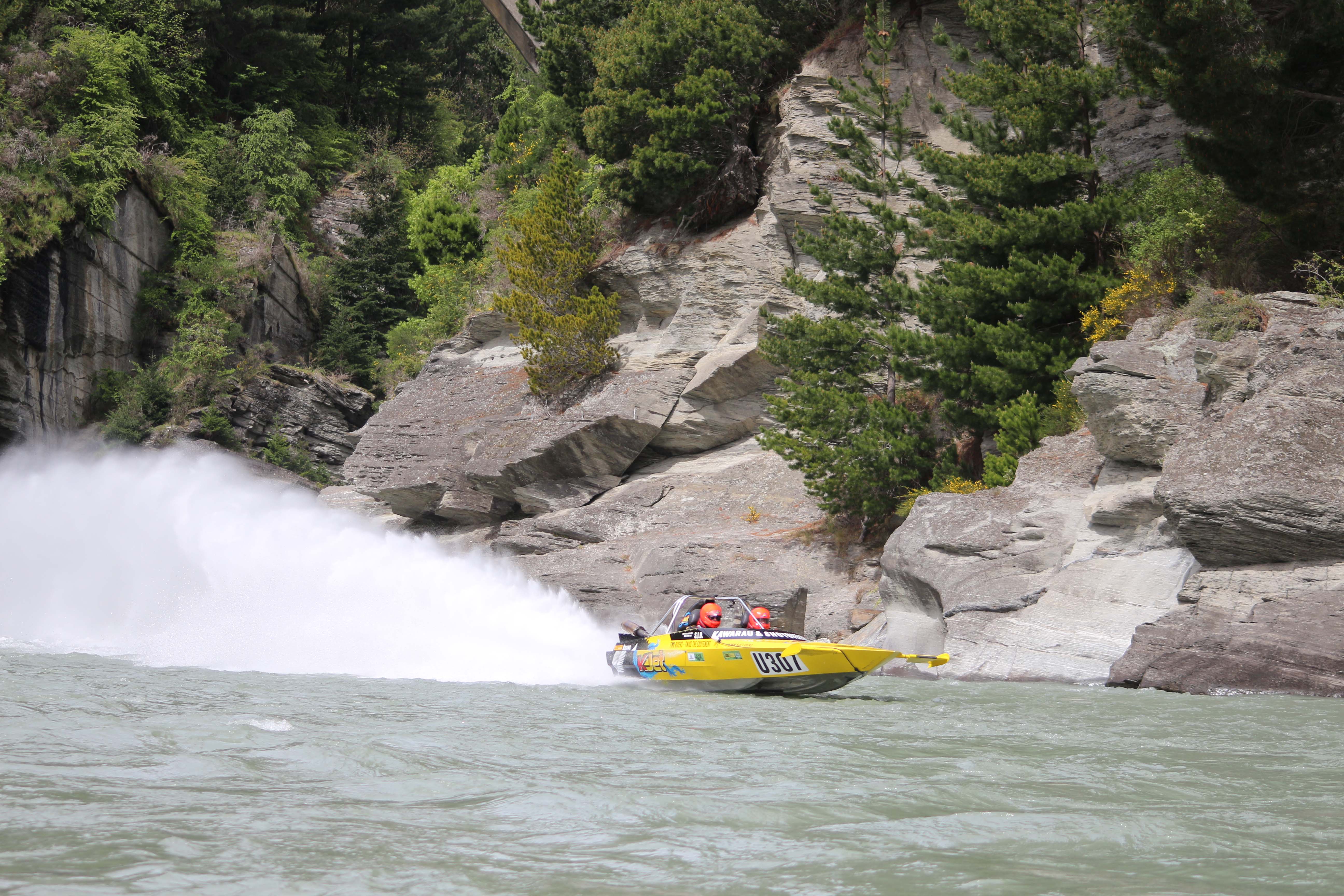 KJet Race Boat blasting through the canyons