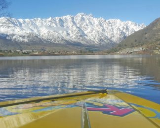 Winter Jet Boating with KJet Queenstown with snow on The Remarkables mountains