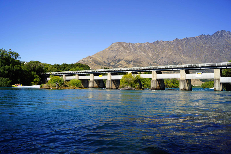 Kawarau Falls Dam in summer Queenstown