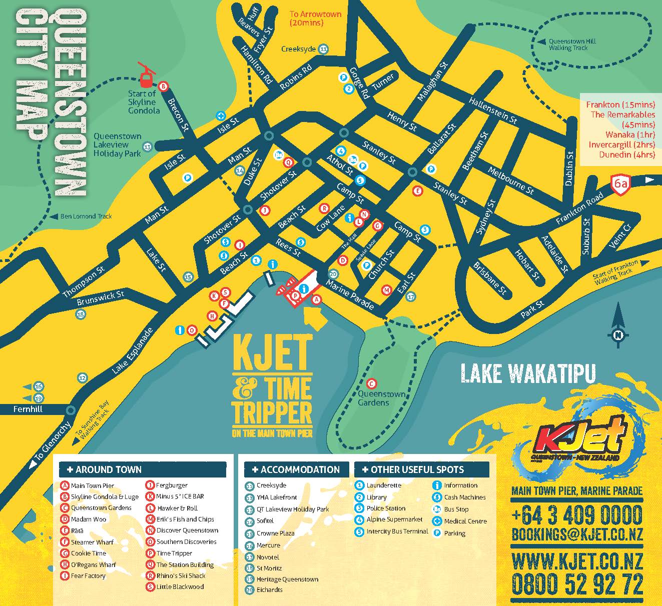 Map Of Queenstown Area Contact Us | World's First Jet Boating Company | Kjet Queenstown