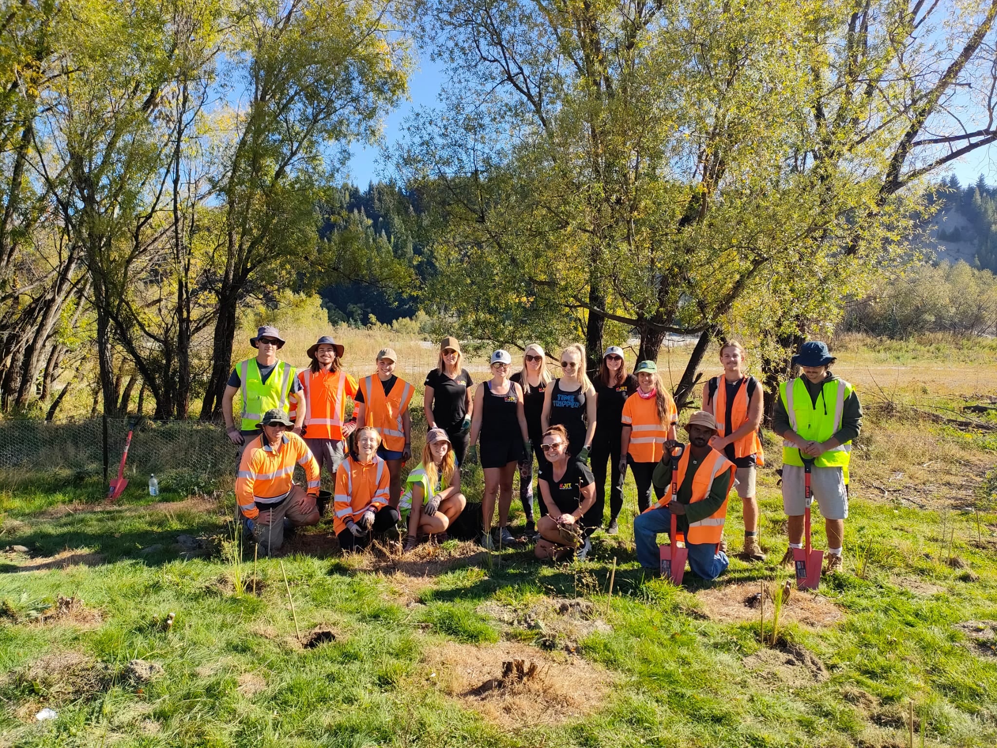 KJet staff planting trees at Tucker Beach Wildlife Reserve