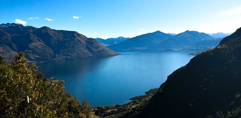 Stunning views looking back over Lake Wakatipu from Wye Creeks look out point